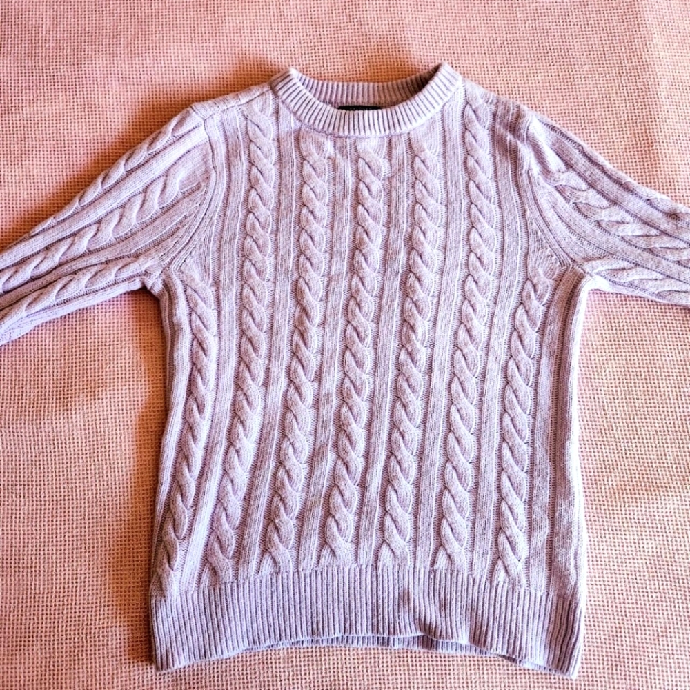 Halogen x Atlantic-Pacific Lavender Knit Coquette Sweater